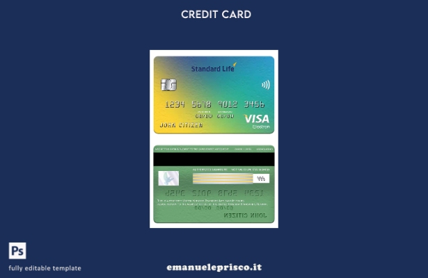 stile verificato Modello di carta elettronica per visto bancario Standard Life d